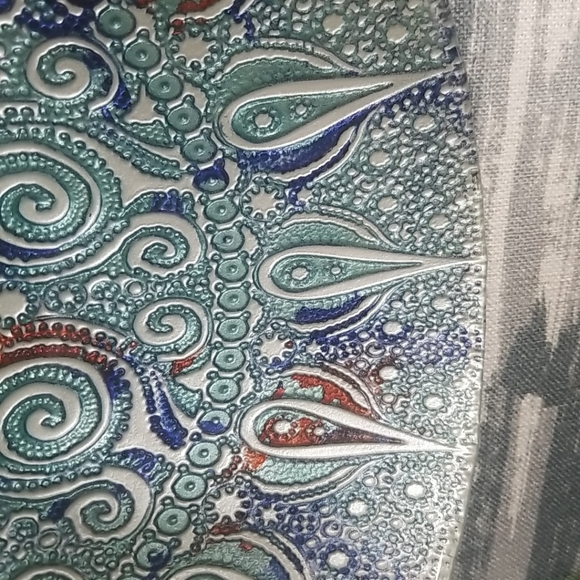 Turkish Topkapi Collection Large Art Glass Oval Bowl Reverse Enamel RARE - Picture 11 of 15